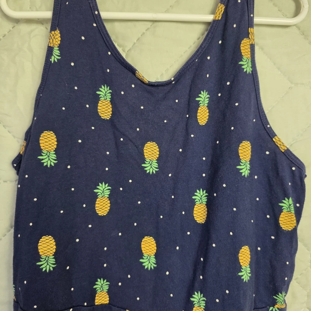 Old Navy Kids Pineapple Midi Dress Hawaiian Boho Sz L 10-12